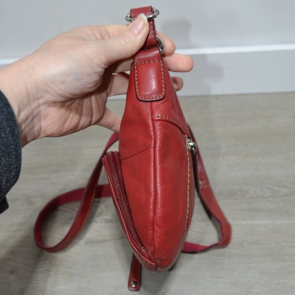 Tignanello Red Leather Crossbody Purse - Picture 5 of 15